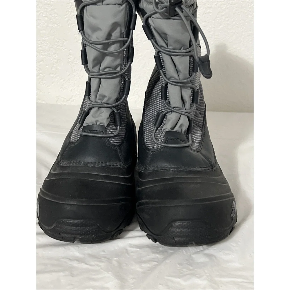The North Face Alpenglow IV Boots Mens 7 Winter Lace Up Mid Calf Gray Black Snow
